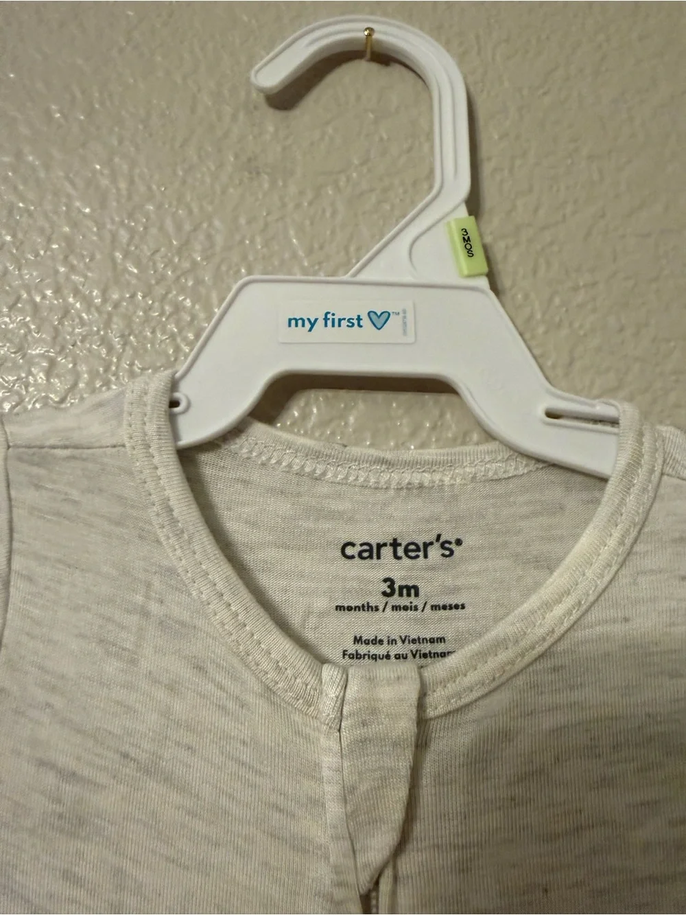 Carter's Heather Light Gray Footed One-Piece Zippered Sleeper